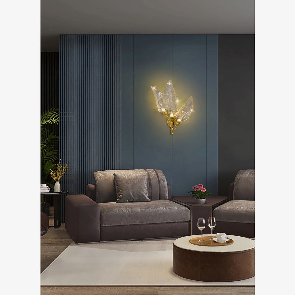 Madrid | Leaf Shaped LED Wall Lamp, Gold, Dimmable, Cool Light