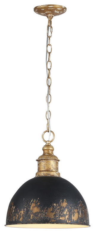 Golden Lighting 0809-M Alison 12"W Pendant - Vintage Gold / Antique Navy