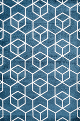 Tumbling Blocks Modern Geometric Navy/White 3'x5' Area Rug
