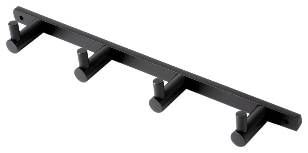 ALFI brand AB9528-BM Black Matte Wall Mounted 4 Prong Robe / Towel Hook