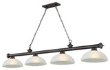 Zlite 2306-4BRZ-DWL14 4-Light Billiard, White Linen