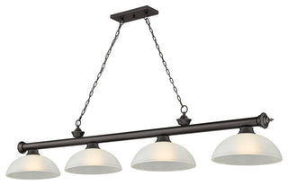 Zlite 2306-4BRZ-DWL14 4-Light Billiard, White Linen
