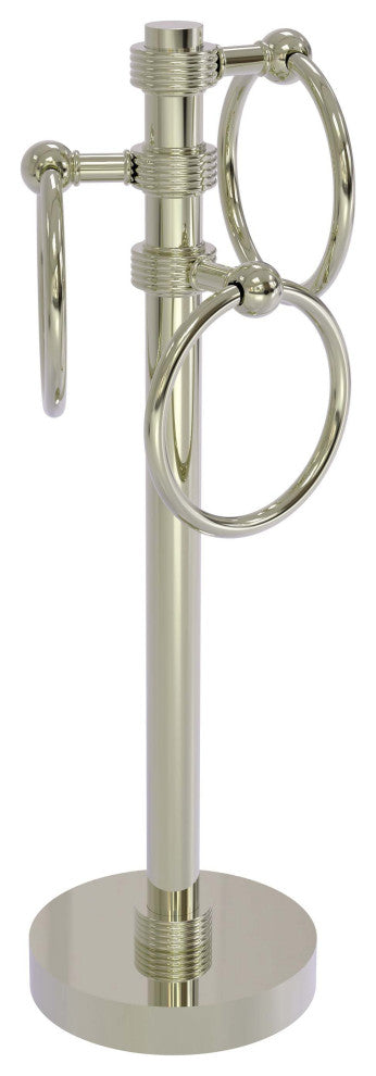 Vanity Top 3 Towel Ring with Groovy Accents, Polished Nickel