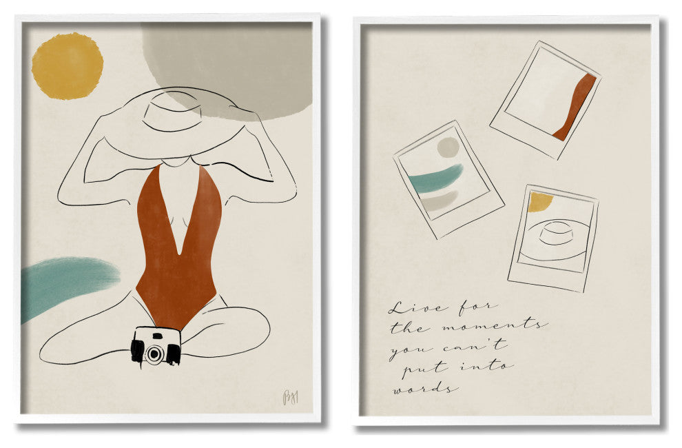Live For The Moments Polaroids Woman in Swimsuit,16 x 20