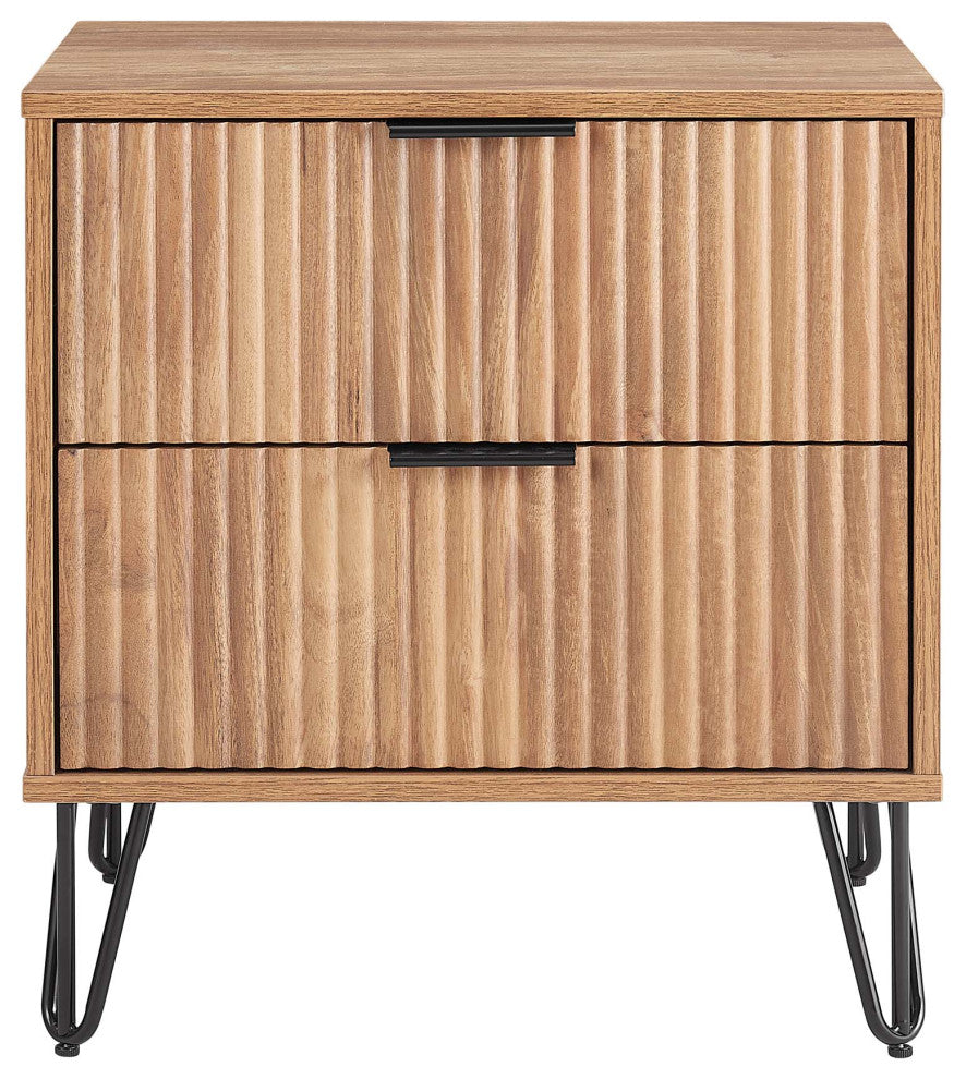 Manhattan Comfort Dumbo Nightstand, Golden Brown
