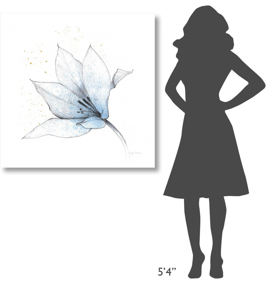 "Blue Graphite Flower IX" Digital Paper Print by Avery Tillmon, 38"x38"