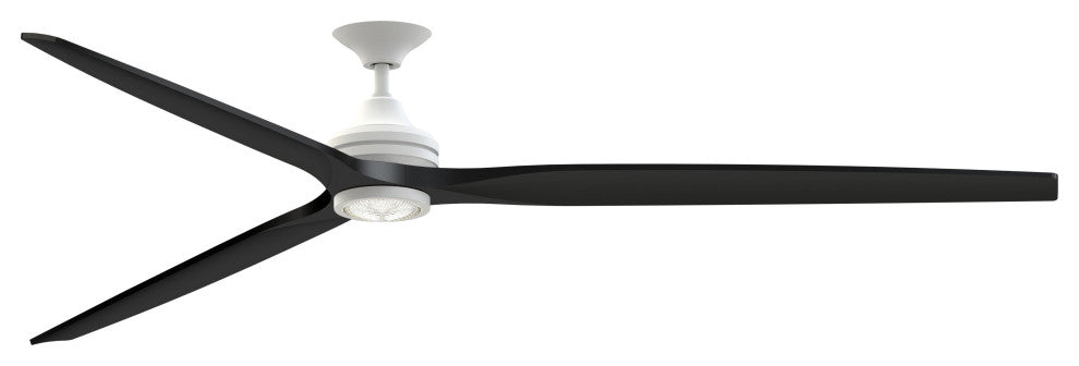 Fanimation Spitfire 96" Fan/LED Light, matte White, Matte White/Black Blades