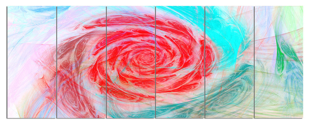 Mysterious Abstract Rose, Floral Canvas Art Print, 70"x28", 6 Panels
