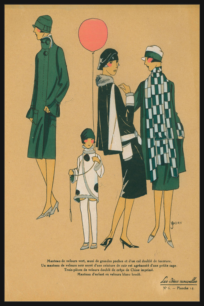"Green Fashion" Floater Framed Painting Print on Canvas, 20"x30"