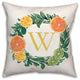 W Monogram Citrus 18x18 Indoor / Outdoor Pillow