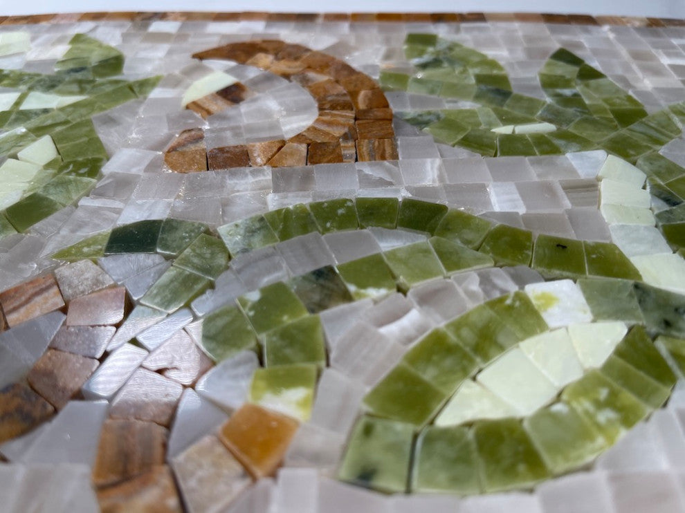 Marble Mosaic Border Listello Tile Foglia Onyx 7.9x19.7 Polished, 1 piece