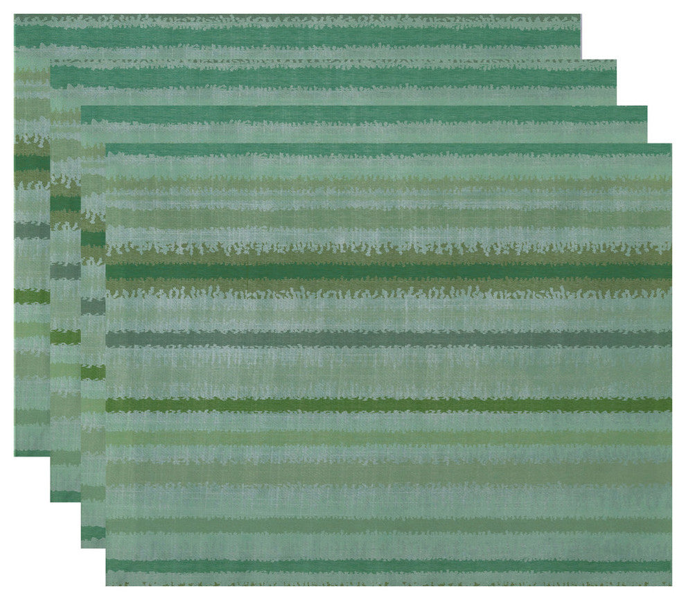 Raya De Agua, Stripe Print Placemat, Set of 4, Green