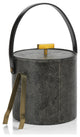 Norbury Shagreen Leather Ice Bucket With Gold Metal Ice Tong