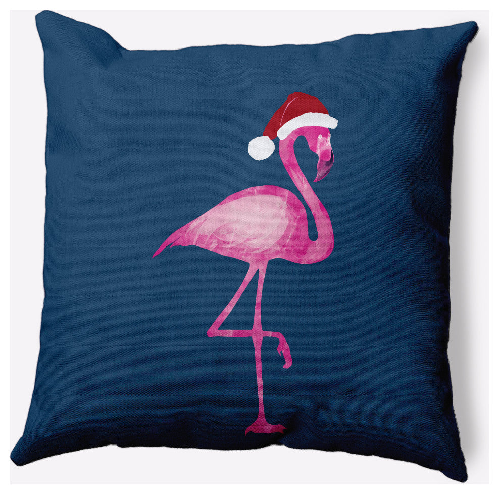 Snow Bird Decorative Throw Pillow, Navy, 26"x26"