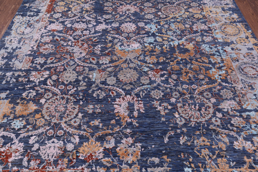 8' 1" X 10' 0" Persian Hand Knotted Wool and Silk Rug Q11794