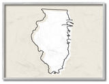 Illinois Home State Map Neutral Print Design, 11"x14"
