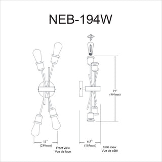 4-Light Incandescent Wall Sconce Matte White