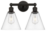 Berkshire 2-Light 17" Bath Vanity Light, Oil Rubbed Bronze Finish, Clear Shade