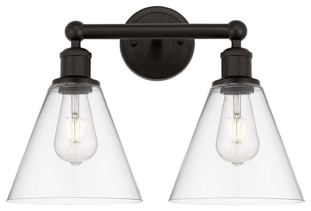 Berkshire 2-Light 17" Bath Vanity Light, Oil Rubbed Bronze Finish, Clear Shade