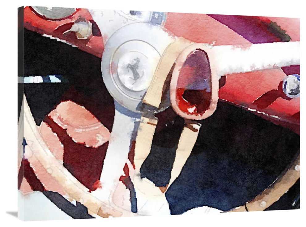 "Ferrari Steering Wheel Watercolor" Fine Art Print