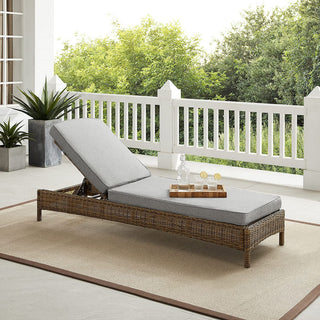 Bradenton Outdoor Wicker Chaise Lounge, Gray