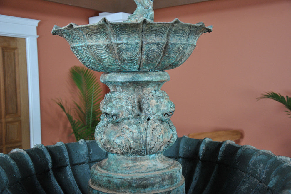 Bronze Boy With Fish Fountain