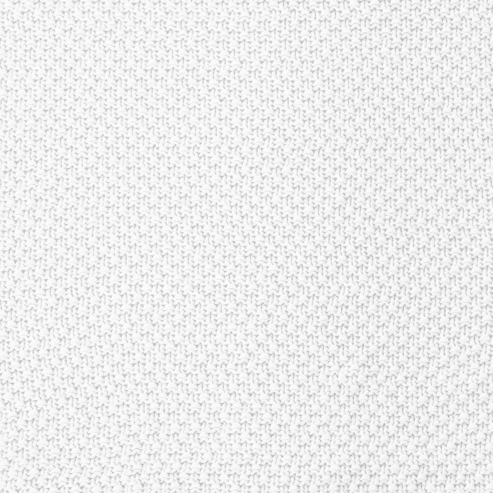 Cotton Knit Blanket, King, Vintage White, 1 Piece