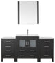 Virtu Dior 64" Single Bathroom Vanity, Zebra Gray, Faucet, Mirror