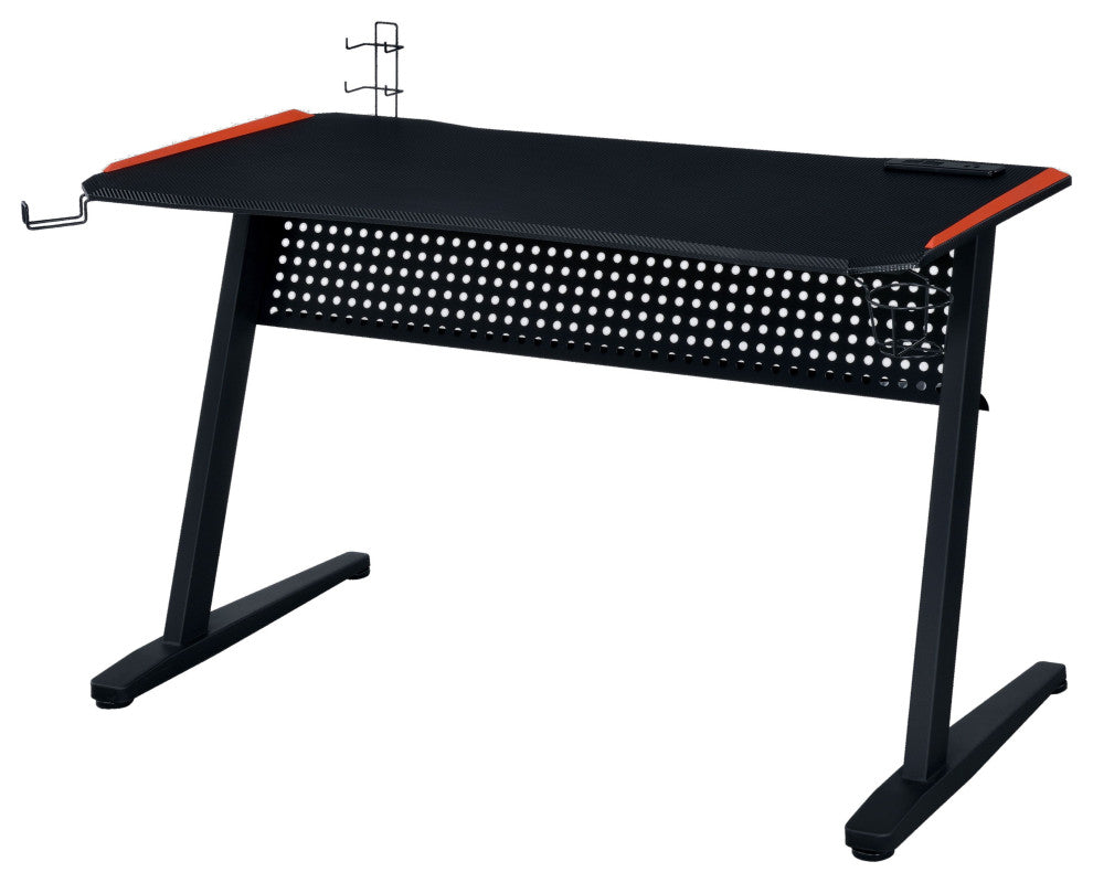 ACME Dragi Gaming Table With USB Port, Black and Red Finish