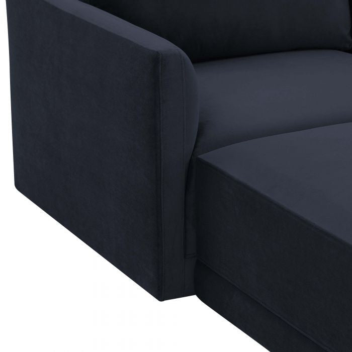 Flix Modular U Velvet Sectional Sofa, Modern 6 Piece Sectional Couch Set, Navy B