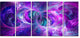 Snow Purple Fractal Texture, Abstract Canvas Art Print, 60"x28", 5 Panels