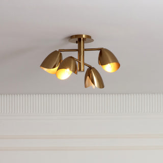 Splay 4 Light Ceiling Light Brass