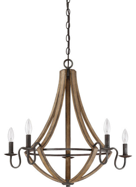 Quoizel SHR5005RK Five Light Chandelier Shire Rustic Black