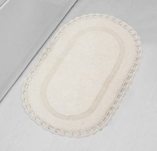 Hampton Crochet Reversible Bath Rug Set, 24x40 Rectangle, Ivory