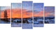 "Snowy Colorful Dawn in Mountains" Landscape Wall Wall Art, 5 Panels, 60"x32"