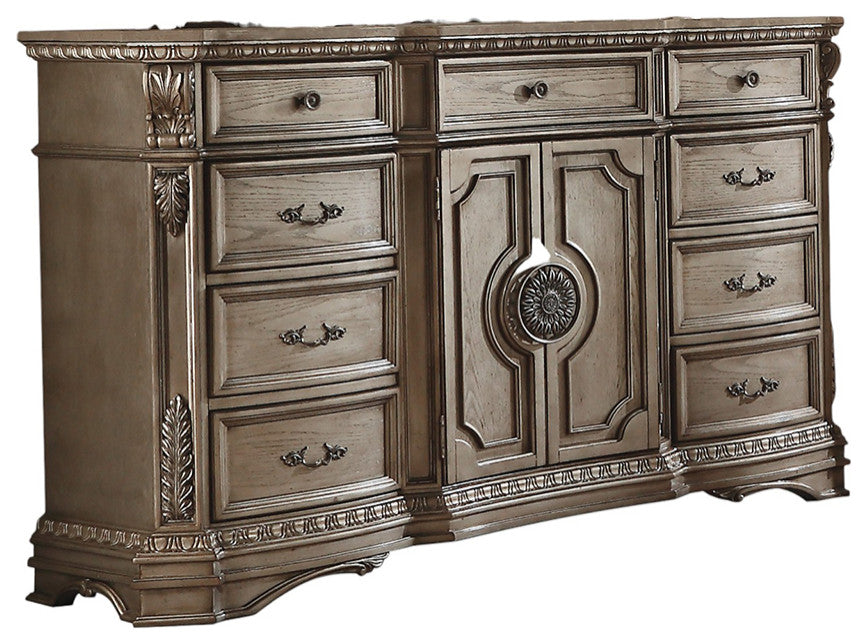 ACME Northville Dresser with Wooden Top, Antique Champagne
