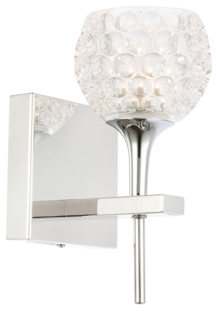 Bristol 1-Light Bath/Wall Light, Clear Crystal Ball, Halogen G9