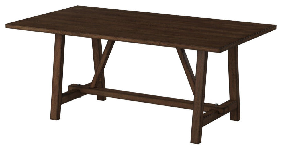 Arendal Trestle Rectangular Dining Table, Burnished Dark Oak