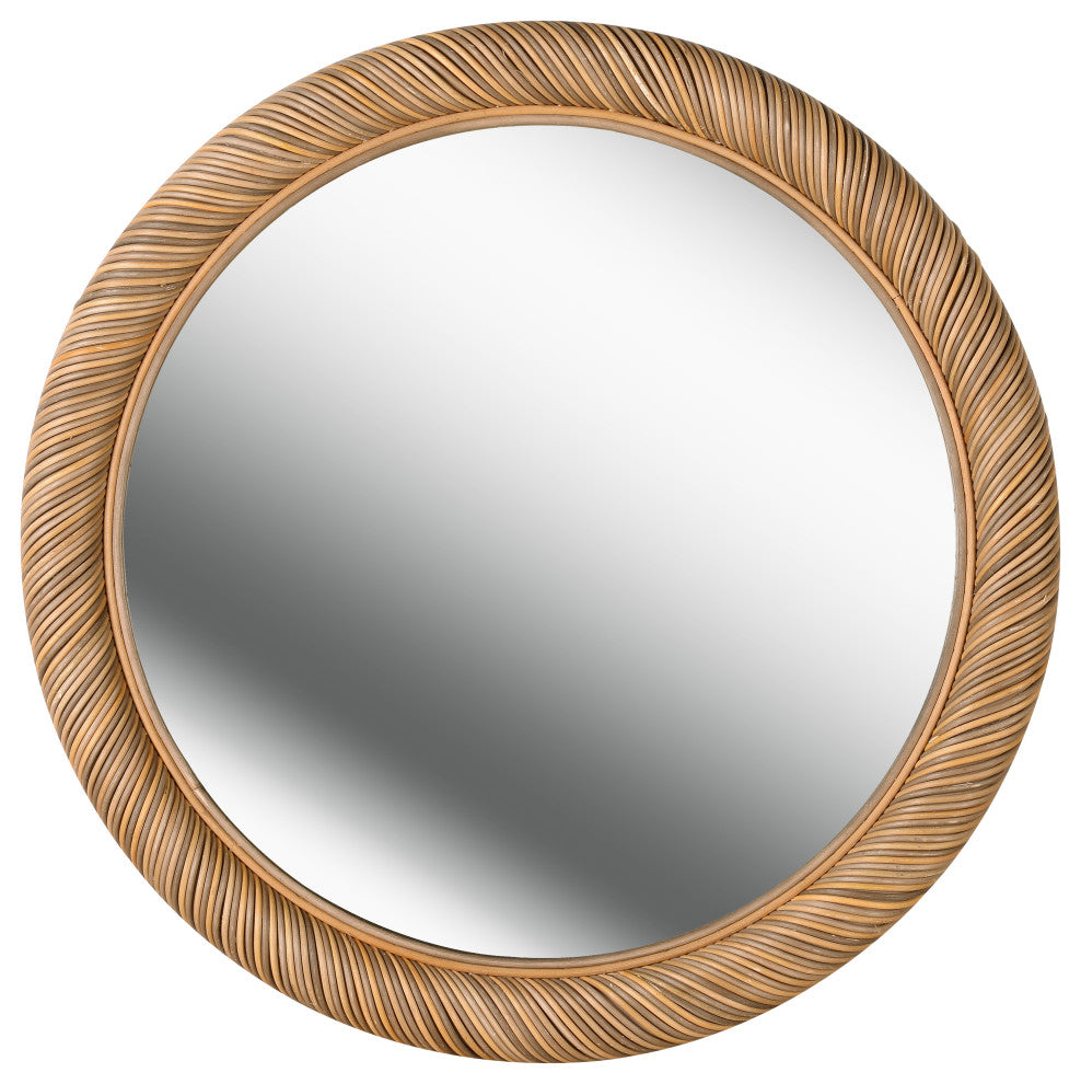 Kenroy 60551RAT Mirror, Basket Collection, Natural Rattan Finish