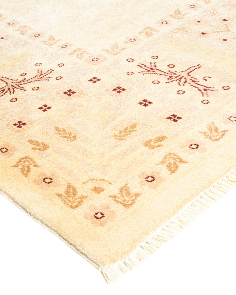 Eclectic, One-of-a-Kind Hand-Knotted Area Rug Ivory, 9' 0 x 11' 10