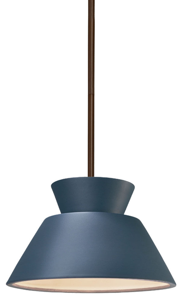 Trapezoid 1-Light Pendant, Midnight Sky, Dark Bronze, Incandescent