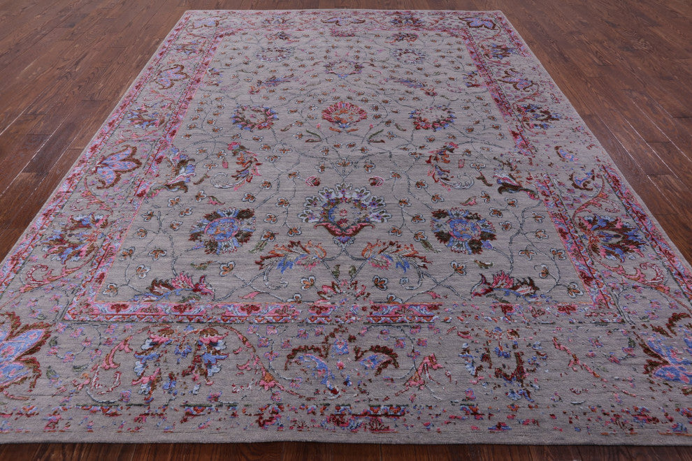 Wool and Silk Persian Handmade Rug 8' 2" X 10' 2" Q7089