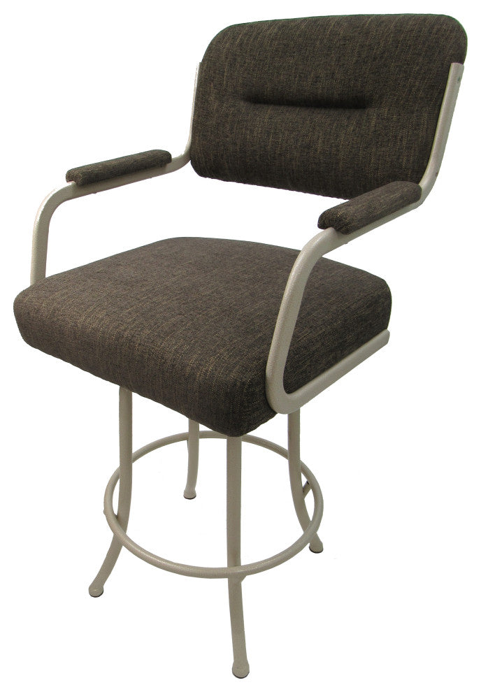 Swivel Counter Metal Bar Stool, Sanora Brown - Beige, 26"