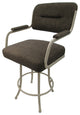Swivel Counter Metal Bar Stool, Sanora Brown - Beige, 26"