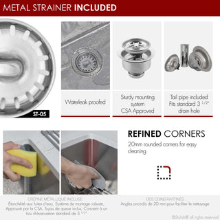 STYLISH Valencia Dual-Mount 31" Stainless Steel Single-Bowl Kitchen Sink