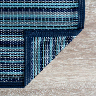 Sheffield Contemporary Stripes, Navy/Aqua, 8'11"x11'10"