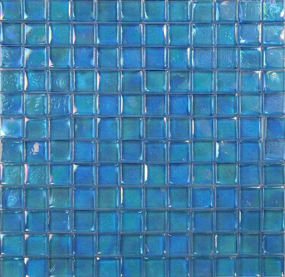 Mosaic Glass Tile Squares For Swimming Pool, Wet Areas & More, Light Blue