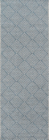 Como COM-3 Indoor Outdoor Rug, Blue, 2'x6' Runner