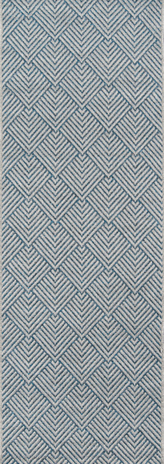 Como COM-3 Indoor Outdoor Rug, Blue, 2'x6' Runner