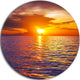 Beautiful Yellow Sky At Gloomy Beach, Seashore Disc Metal Artwork, 23"